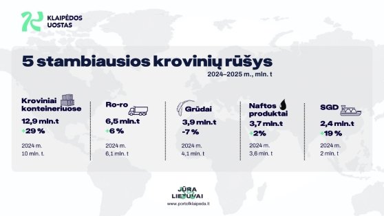 2025 M. 5 stambiausios krovinių rūšys 558